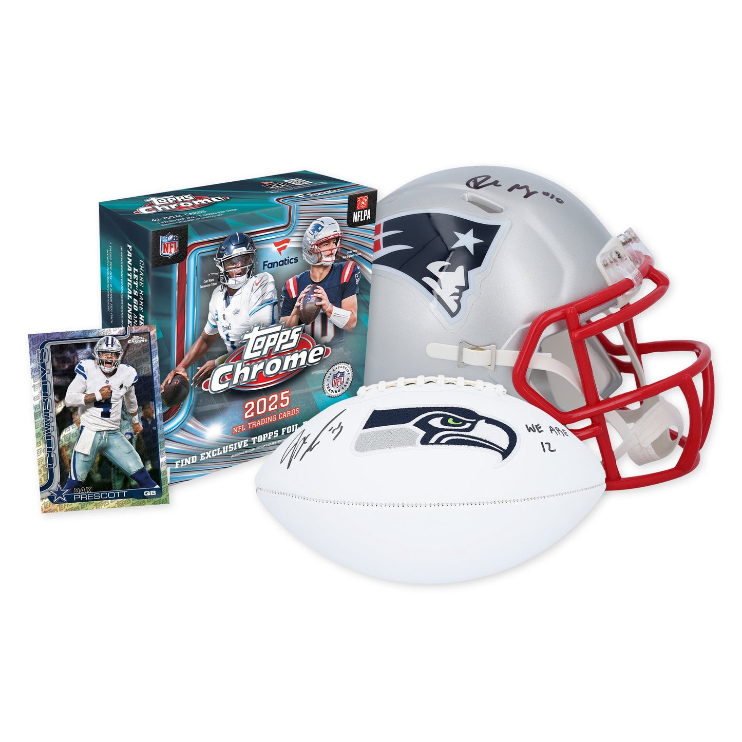 2025 Topps Chrome Football Factory Sealed Fanatics Exclusive Mega Box