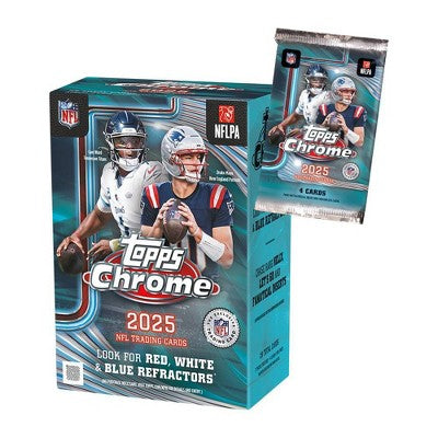 2025 Topps NFL Chrome Football Trading Card Value Box
